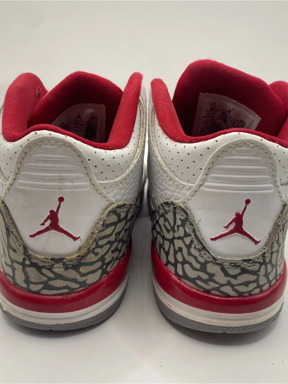 NIKE AIR JORDAN 3 RETRO TD CARDINAL RED SIZE 8C TODDLER SHOES 832033-126